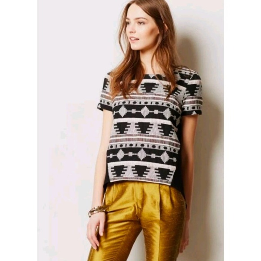 Sunday In Brooklyn Anthropologie Ellery Top Woven Aztec Southwestern XS